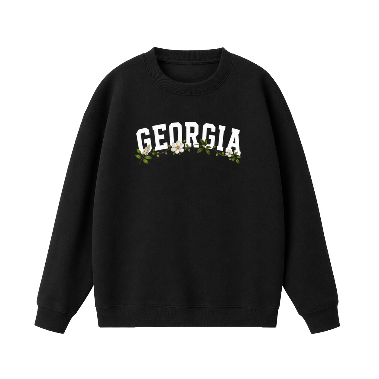 Collection 10 Georgia Essential Heavyweight Crewneck Sweatshirt - Black front
