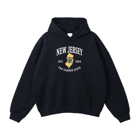 Collection 8 New Jersey Oversize Fleeced Hoodie - Black front