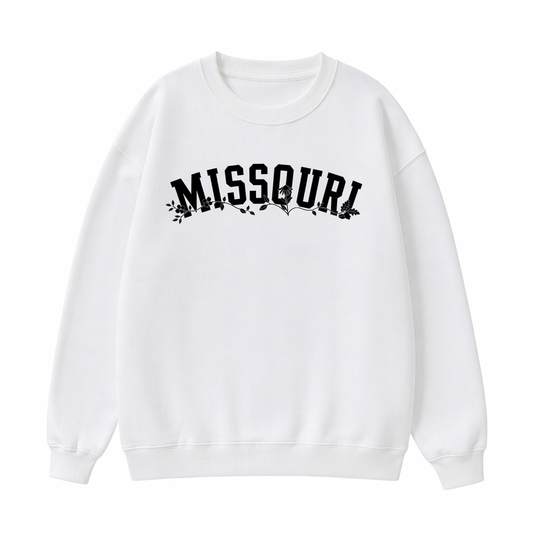 Collection 10 Missouri Essential Heavyweight Crewneck Sweatshirt - White front