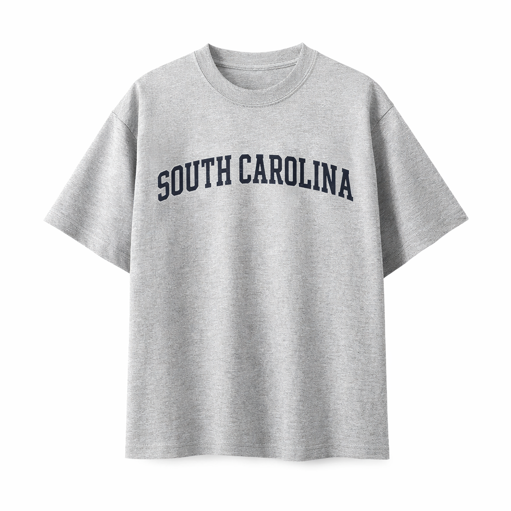 Collection 1 South Carolina Essential Cotton T-Shirt - White Gray front