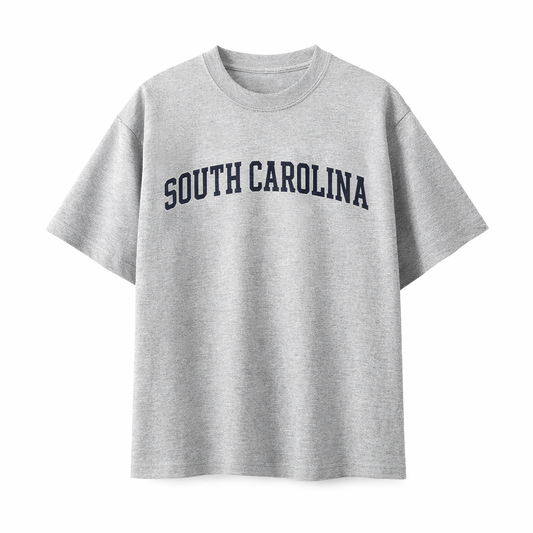 Collection 1 South Carolina Essential Cotton T-Shirt - White Gray front