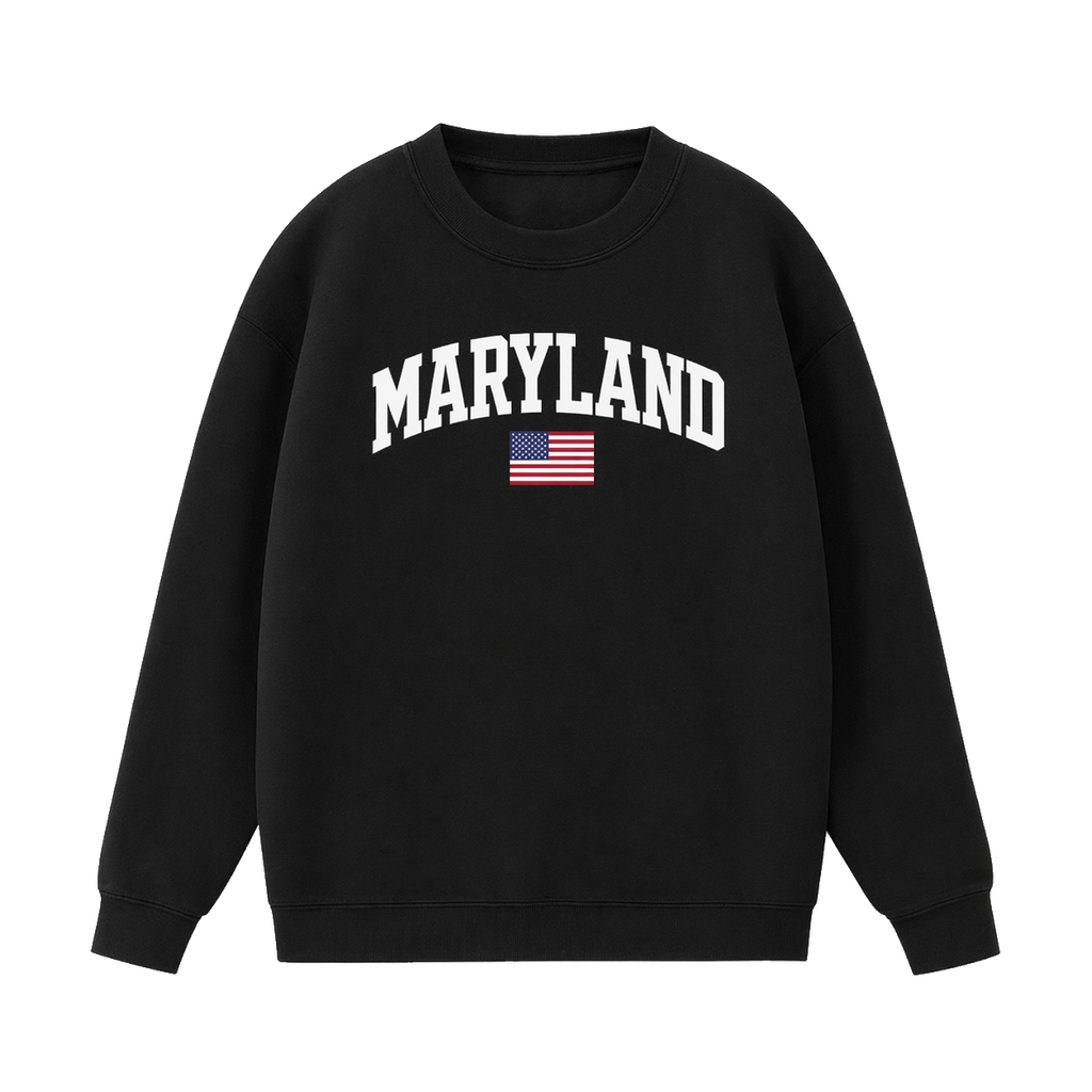 Collection 2 Maryland Essential Heavyweight Crewneck Sweatshirt - Black front