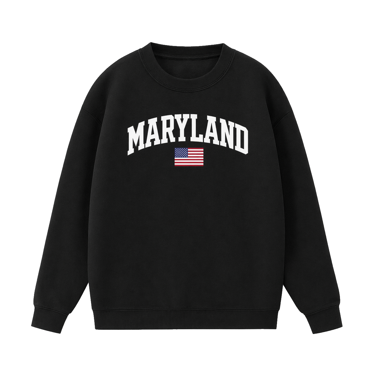 Collection 2 Maryland Essential Heavyweight Crewneck Sweatshirt - Black front
