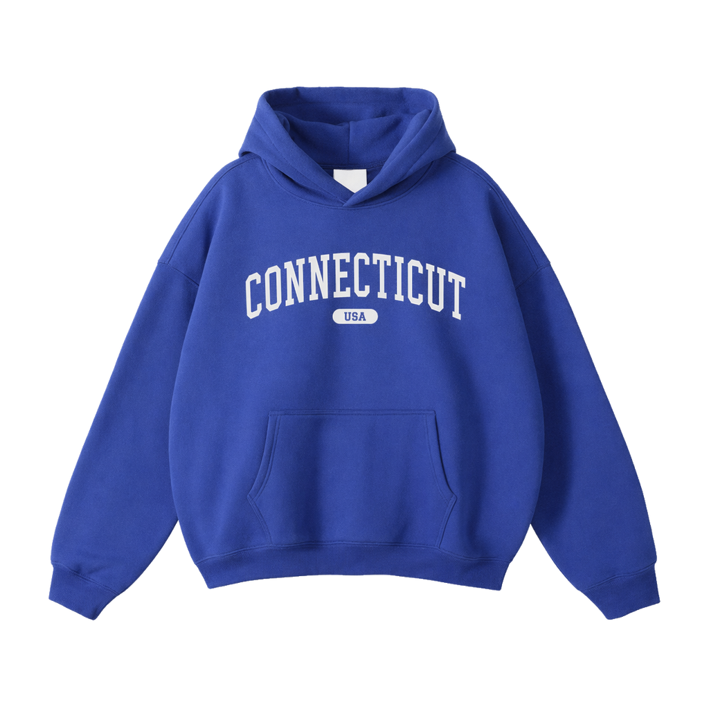 Collection 4 Connecticut Oversize Fleeced Hoodie - Klein Blue front