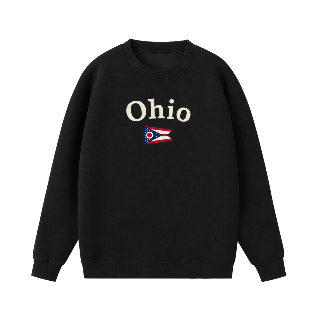 Collection 6 Ohio Essential Heavyweight Crewneck Sweatshirt - Black front