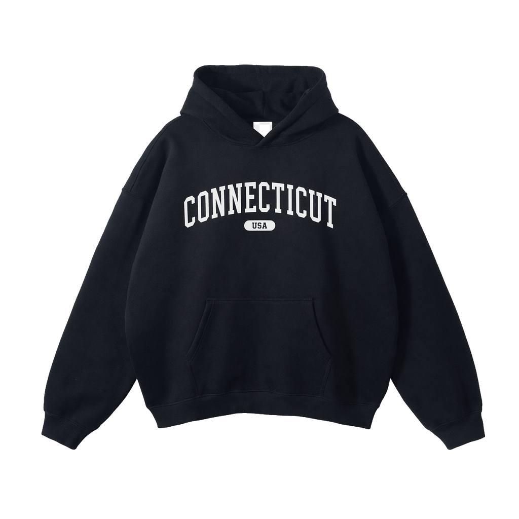Collection 4 Connecticut Oversize Fleeced Hoodie - Black front
