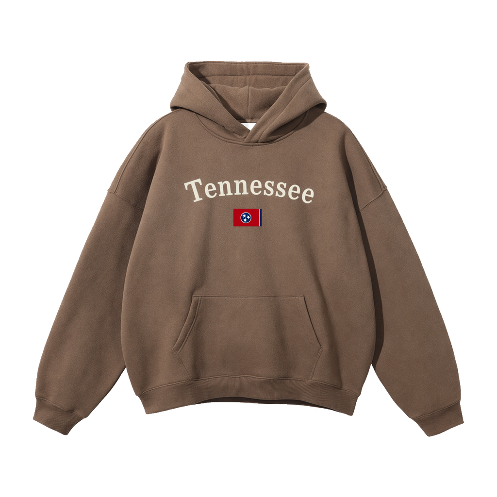 Collection 6 Tennessee Oversize Fleeced Hoodie - Brown front