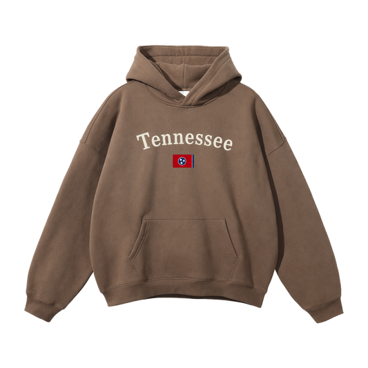 Collection 6 Tennessee Oversize Fleeced Hoodie - Brown front