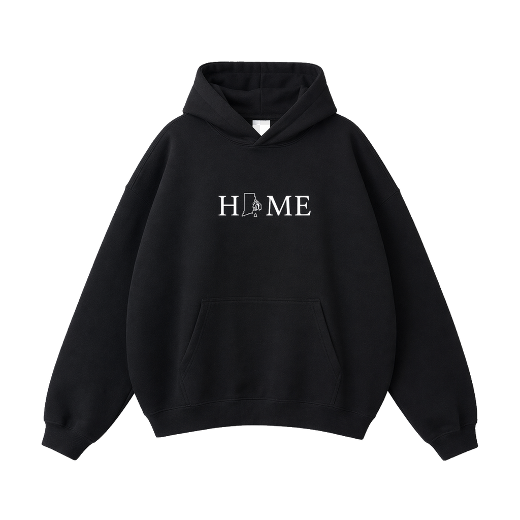 Collection 5 Rhode Island Oversize Fleeced Hoodie - Black front