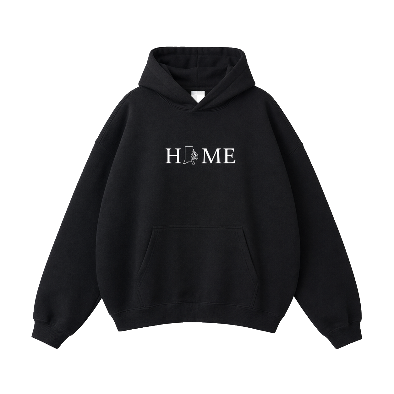 Collection 5 Rhode Island Oversize Fleeced Hoodie - Black front