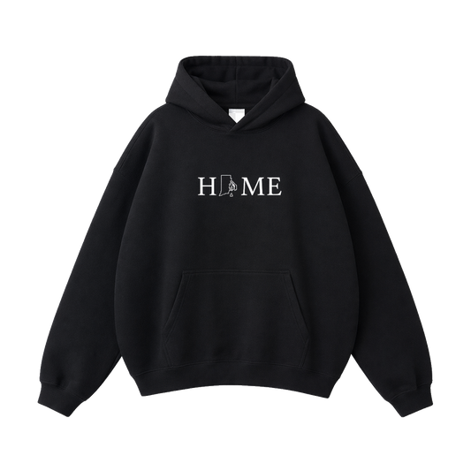 Collection 5 Rhode Island Oversize Fleeced Hoodie - Black front