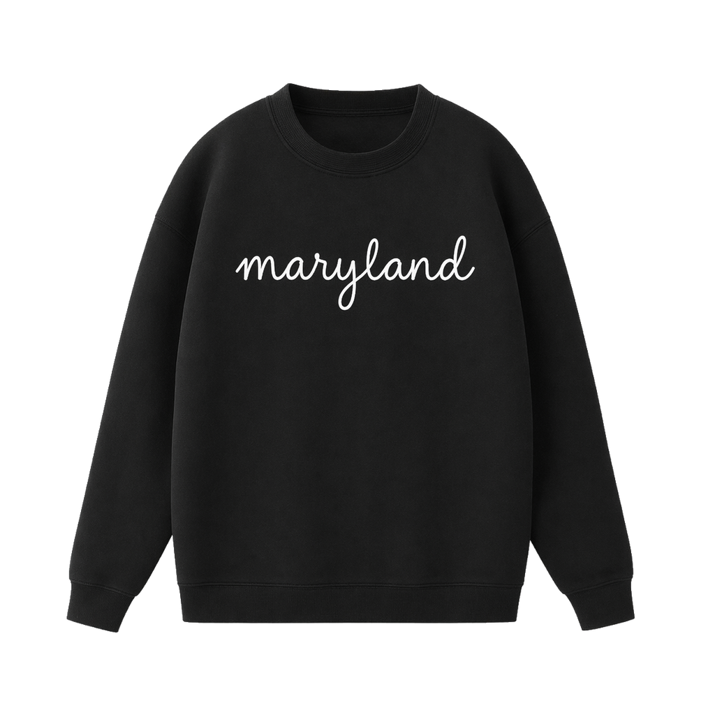 Collection 3 Maryland Essential Heavyweight Crewneck Sweatshirt - Black front