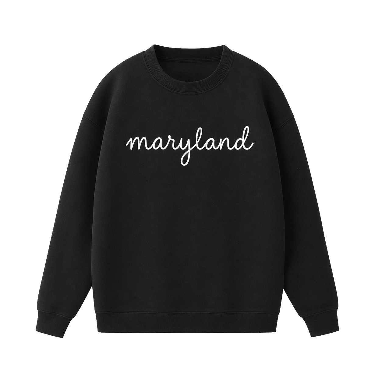 Collection 3 Maryland Essential Heavyweight Crewneck Sweatshirt - Black front