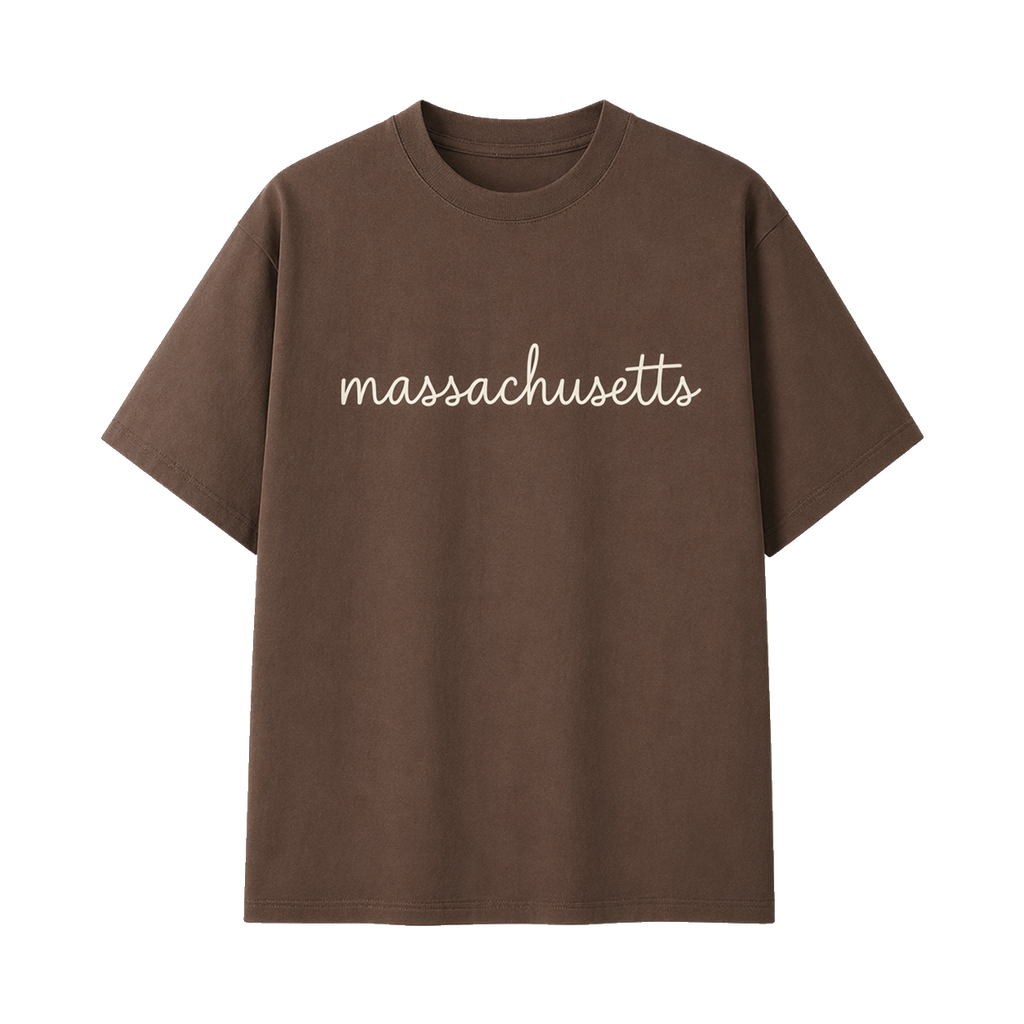 Collection 3 Massachusetts Essential Cotton T-Shirt - Coffee front