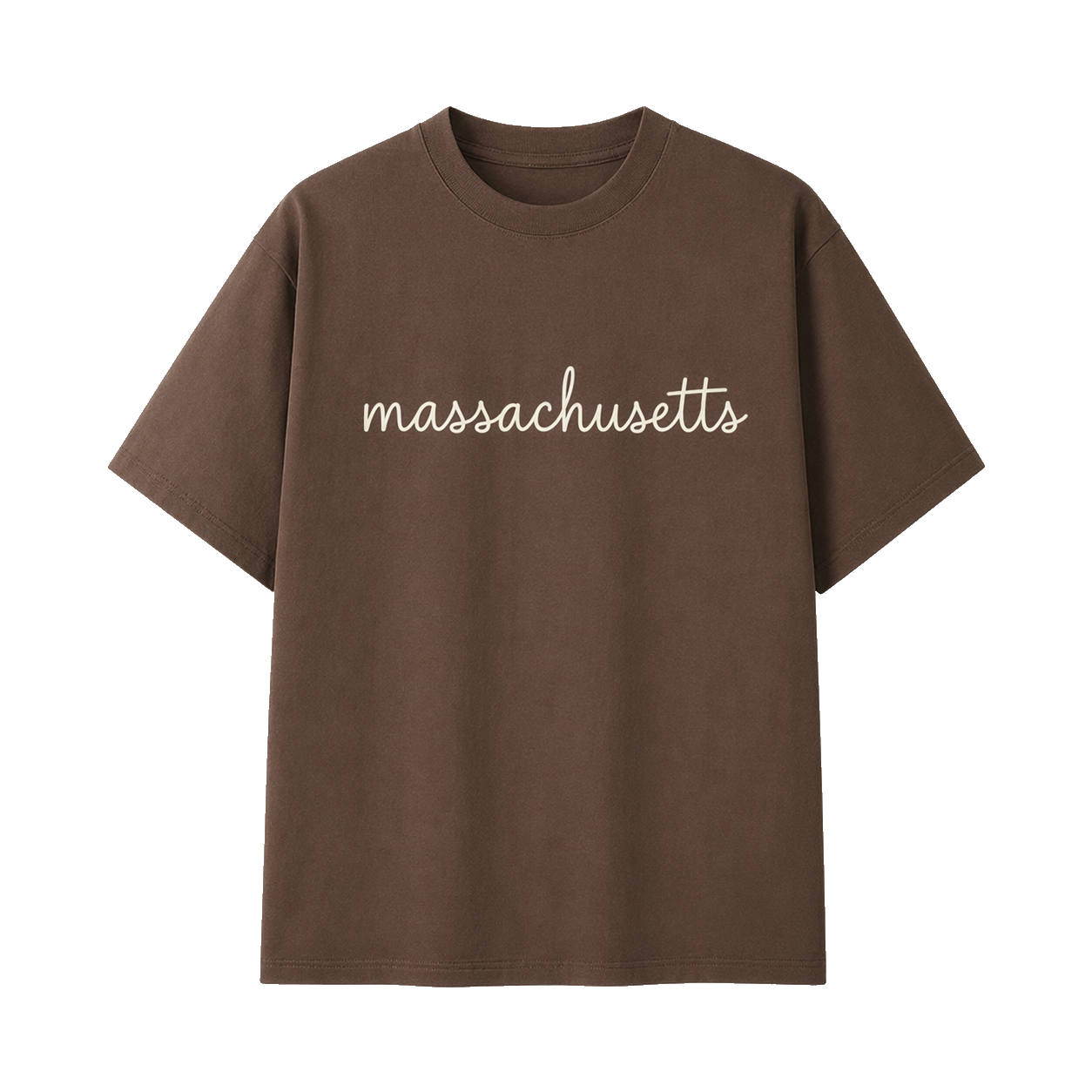 Collection 3 Massachusetts Essential Cotton T-Shirt - Coffee front
