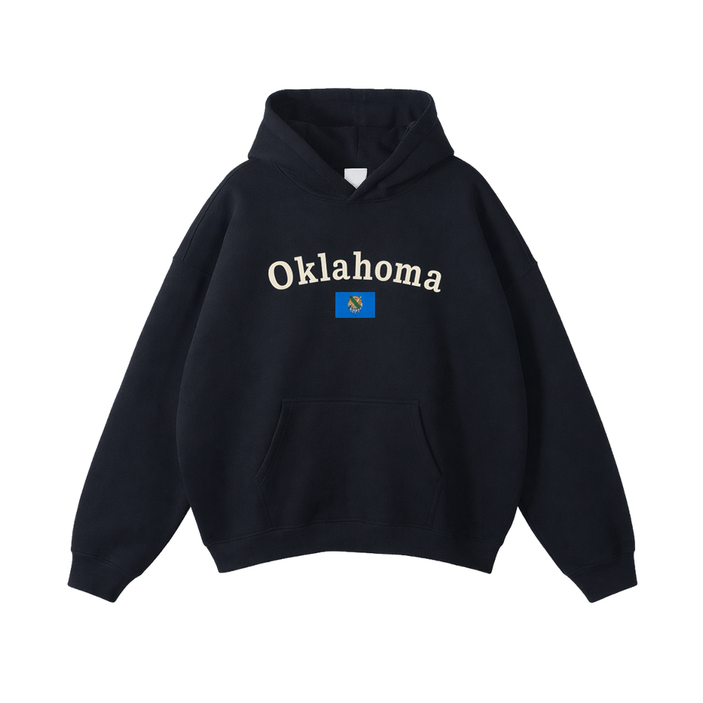 Collection 6 Oklahoma Oversize Fleeced Hoodie - Black front