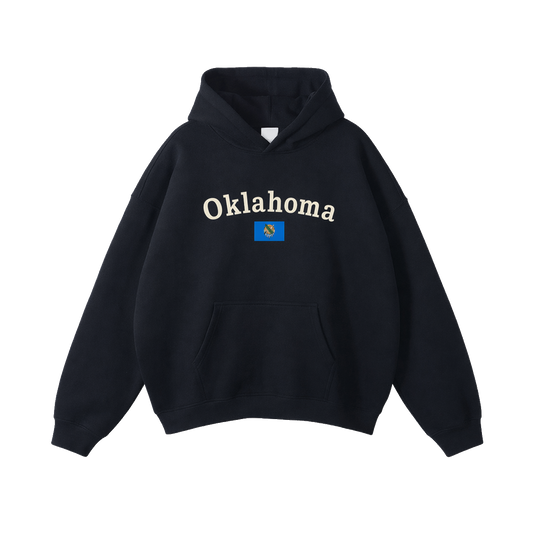 Collection 6 Oklahoma Oversize Fleeced Hoodie - Black front