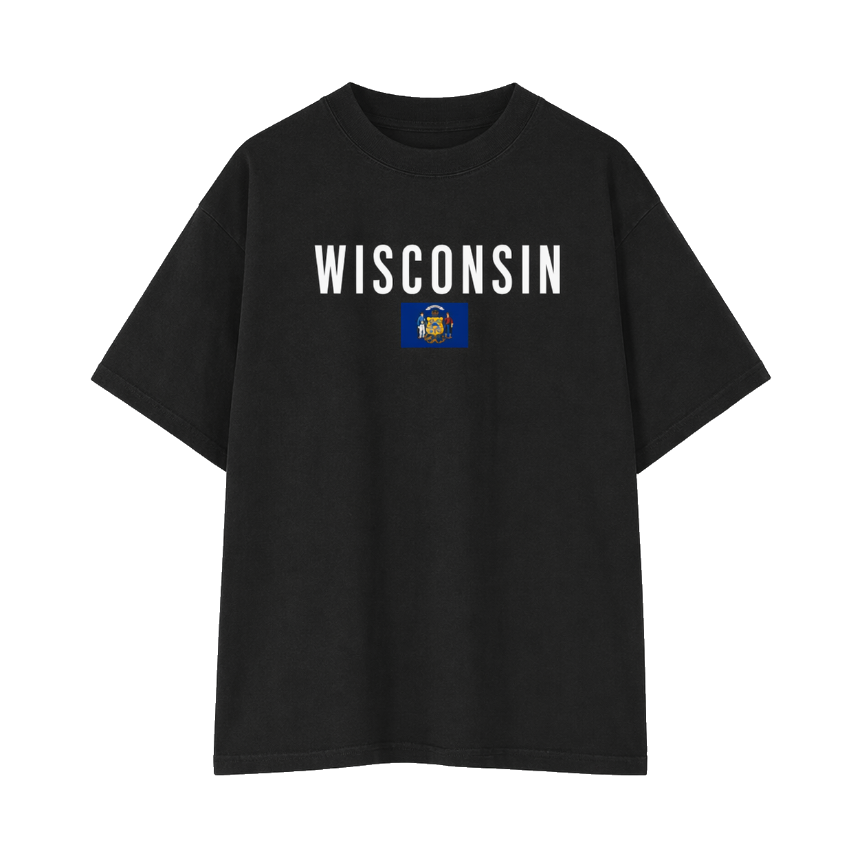 Collection 7 Wisconsin Essential Cotton T-Shirt - Black front