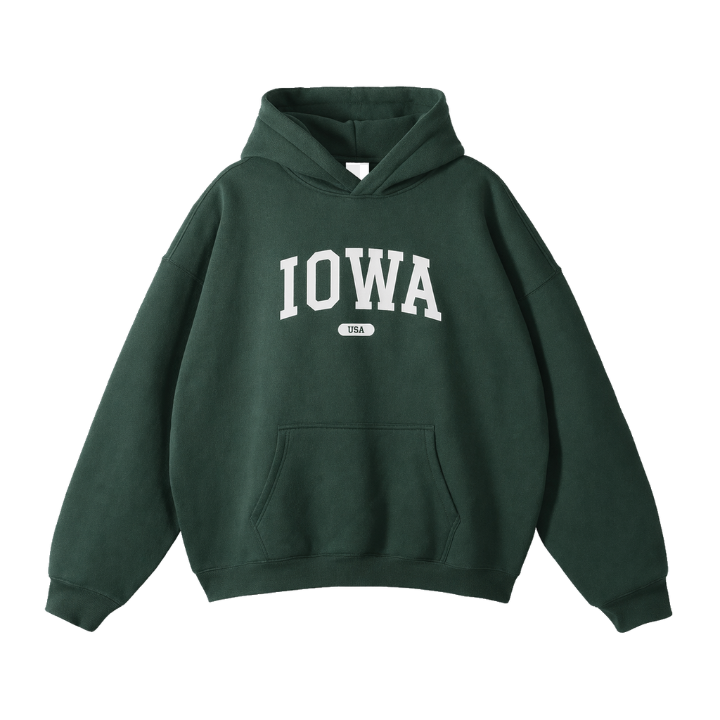 Collection 4 Iowa Oversize Fleeced Hoodie - Eden Green front