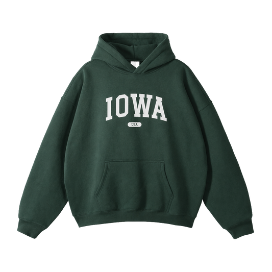 Collection 4 Iowa Oversize Fleeced Hoodie - Eden Green front