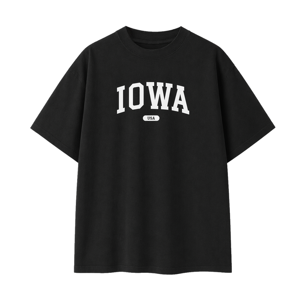 Collection 4 Iowa Essential Cotton T-Shirt - Black front