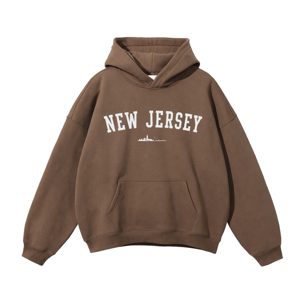 Collection 9 New Jersey Oversize Fleeced Hoodie - Brown front