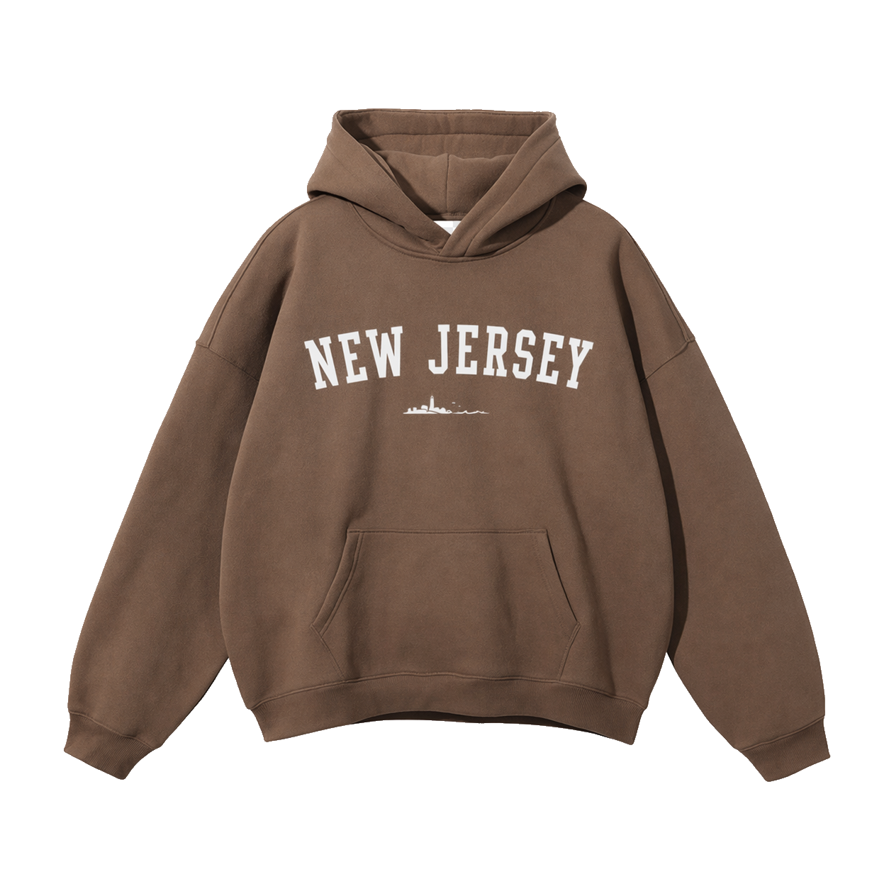 Collection 9 New Jersey Oversize Fleeced Hoodie - Brown front
