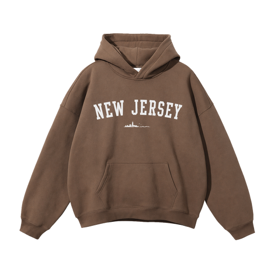 Collection 9 New Jersey Oversize Fleeced Hoodie - Brown front