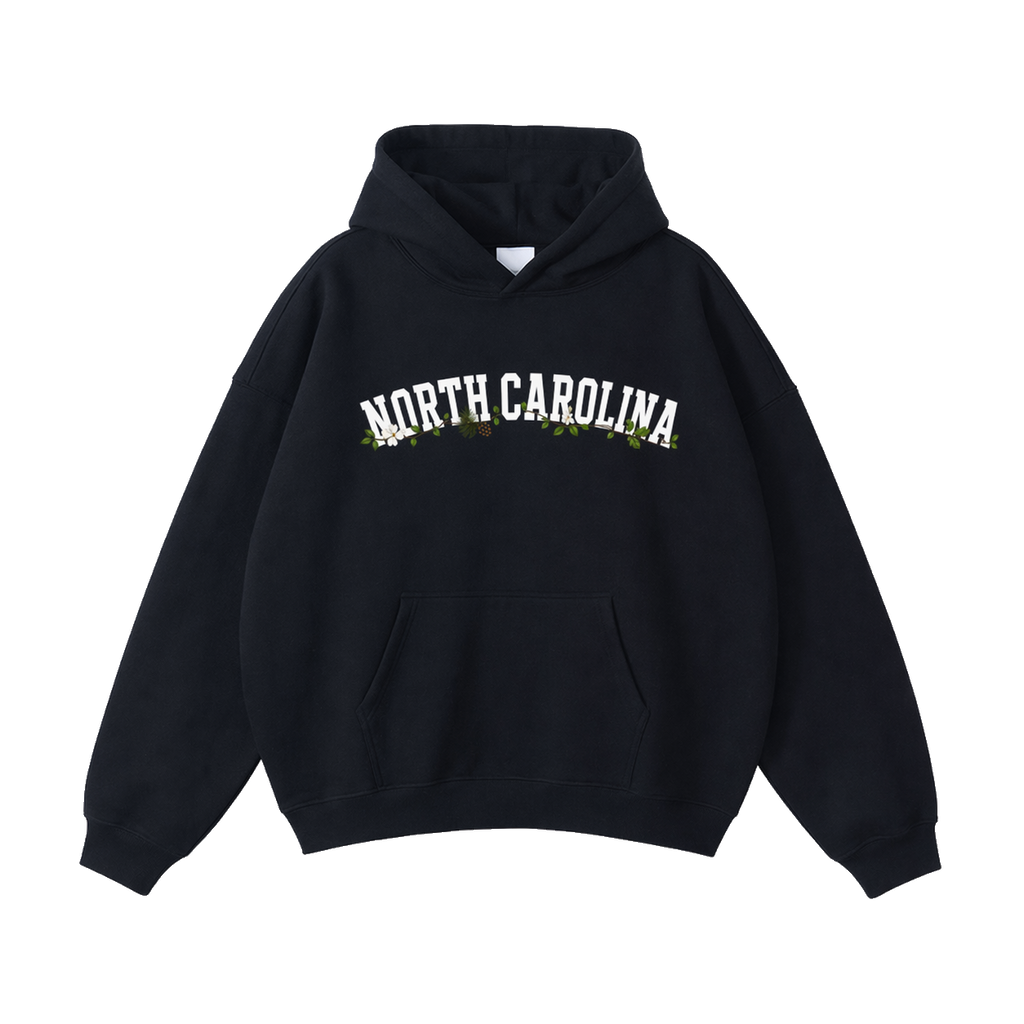 Collection 10 North Carolina Oversize Fleeced Hoodie - Black front