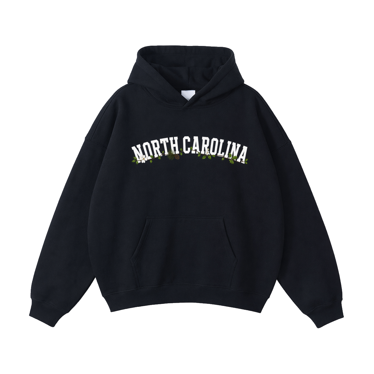 Collection 10 North Carolina Oversize Fleeced Hoodie - Black front