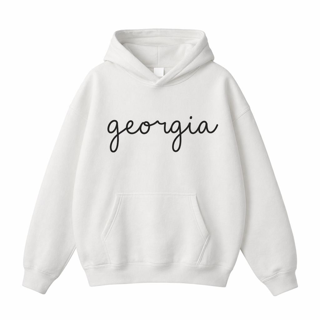 Collection 3 Georgia Oversize Fleeced Hoodie - White front