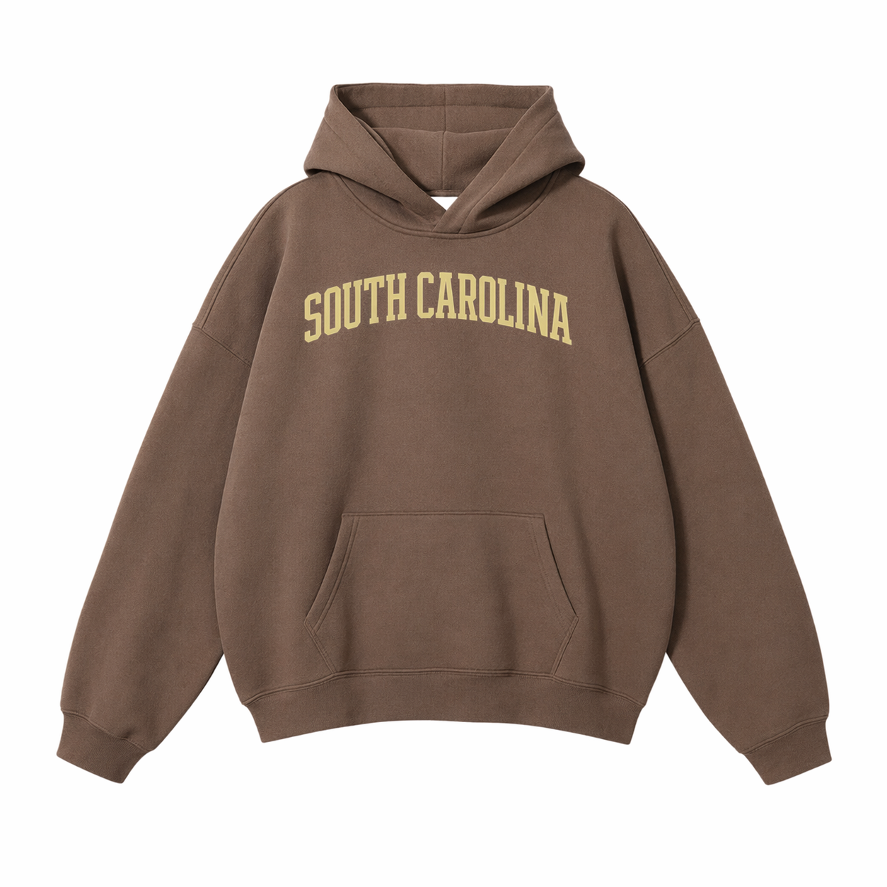 Collection 1 South Carolina Oversize Fleeced Hoodie - Brown front