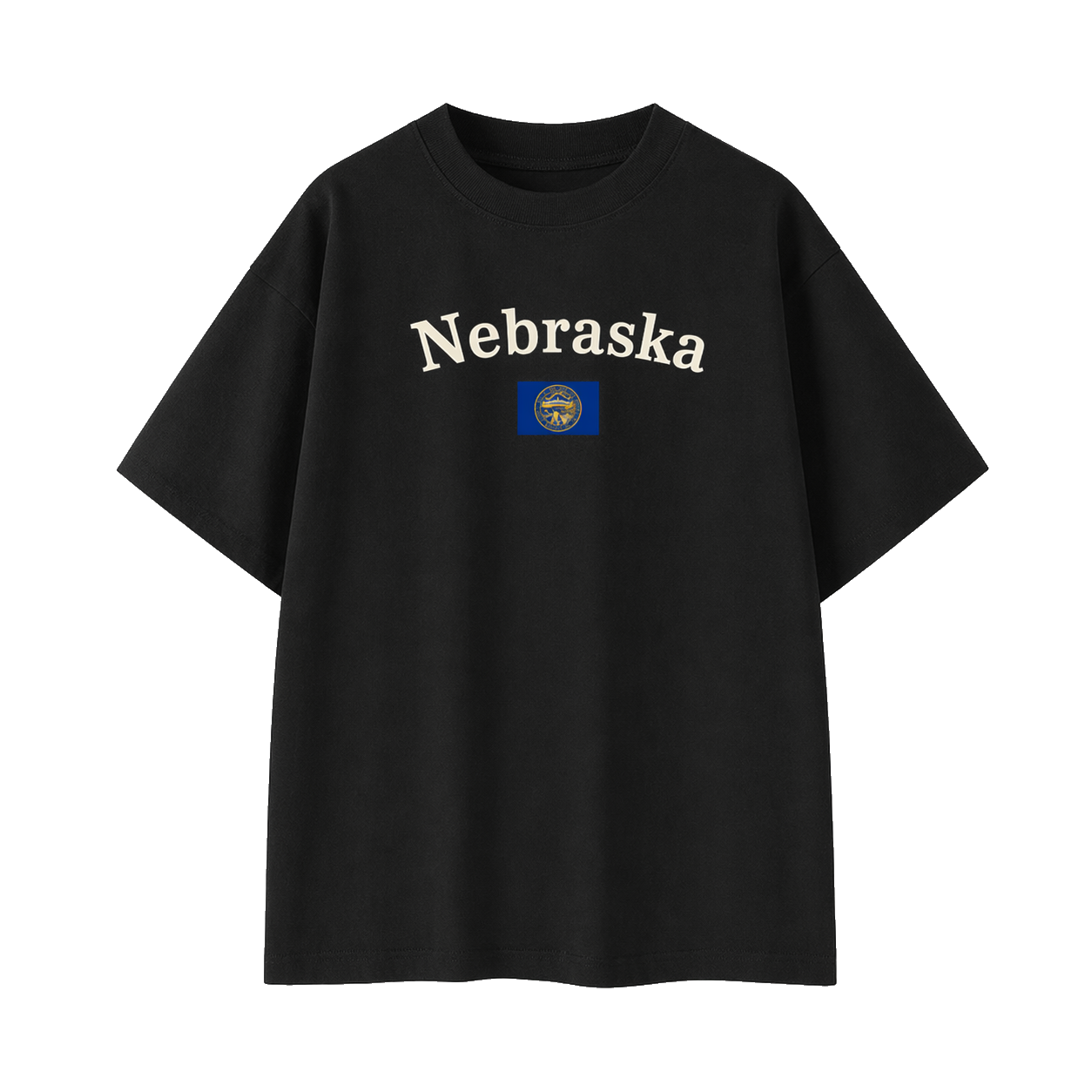 Collection 6 Nebraska Essential Cotton T-Shirt - Black front