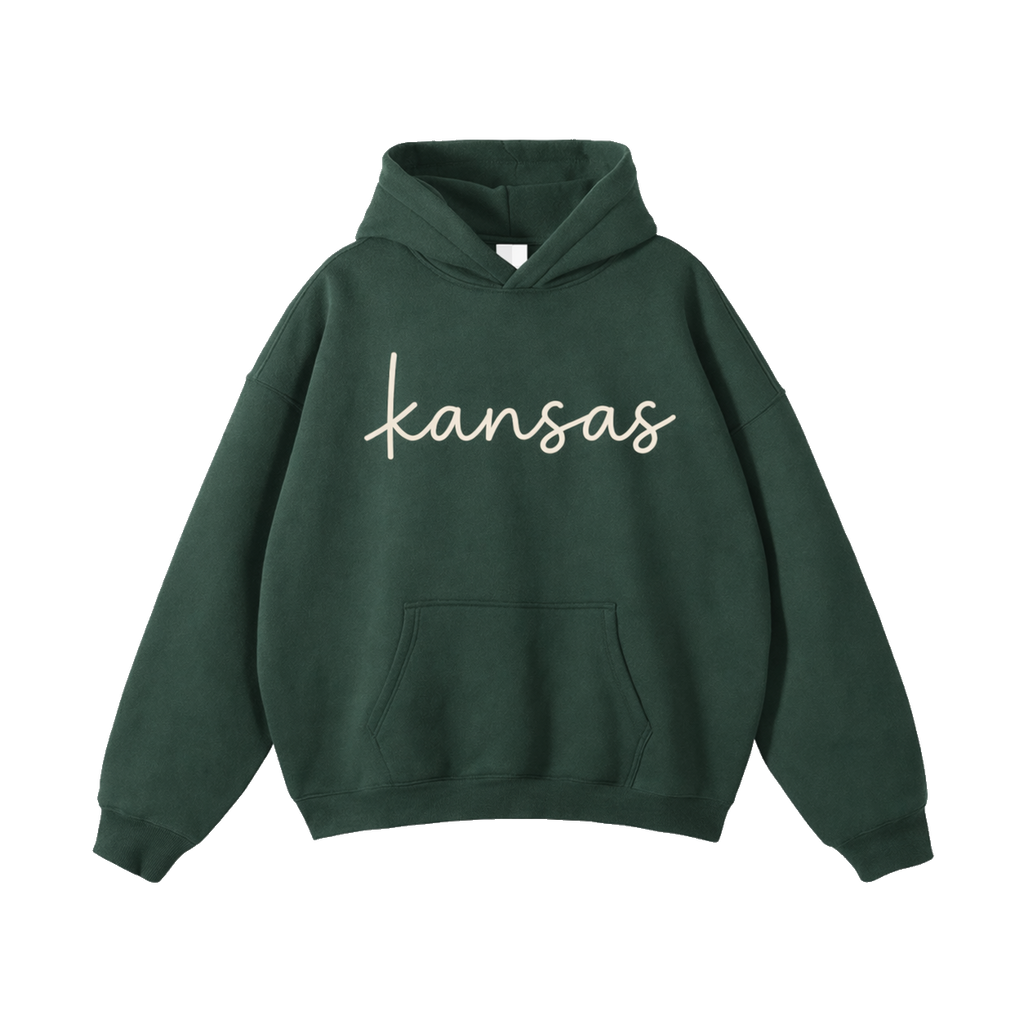 Collection 3 Kansas Oversize Fleeced Hoodie - Eden Green front