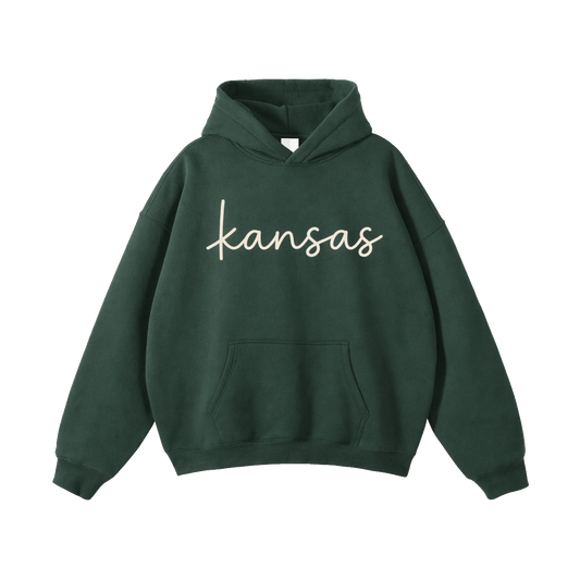 Collection 3 Kansas Oversize Fleeced Hoodie - Eden Green front