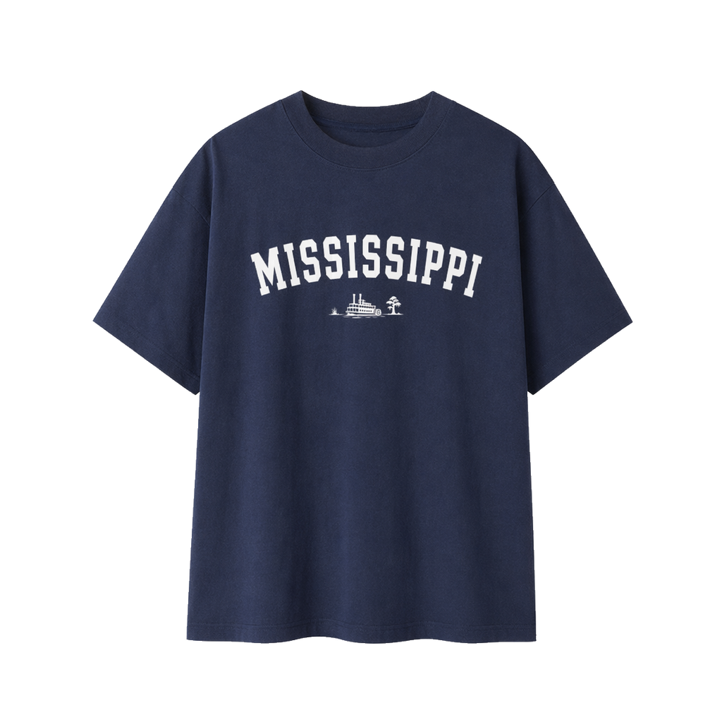 Collection 9 Mississippi Essential Cotton T-Shirt - Navy Blue front
