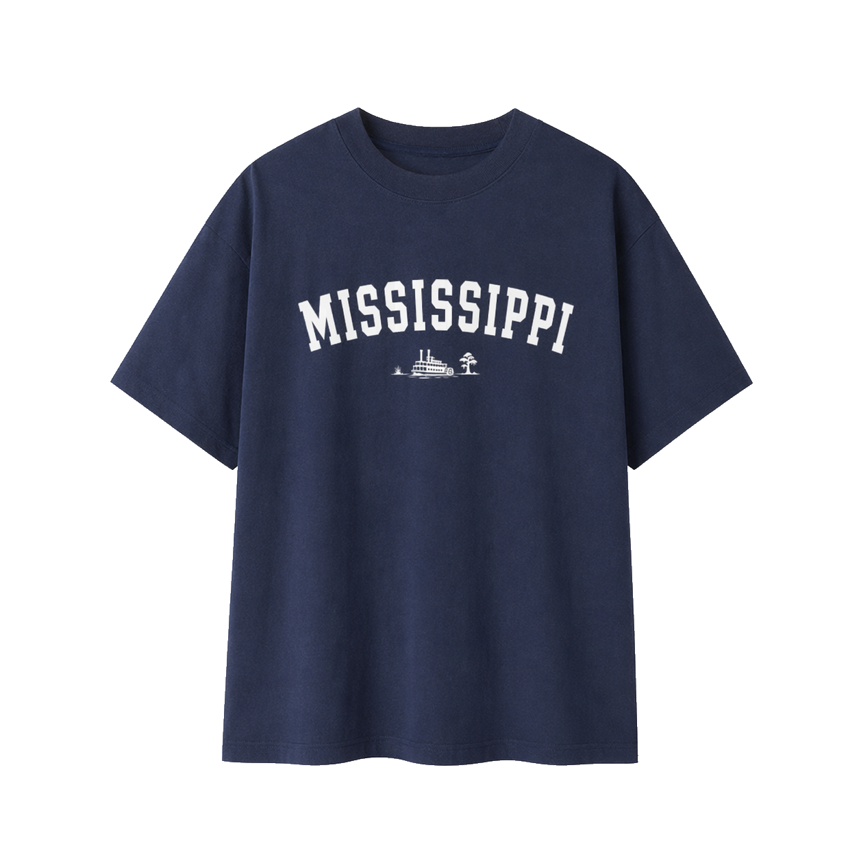 Collection 9 Mississippi Essential Cotton T-Shirt - Navy Blue front