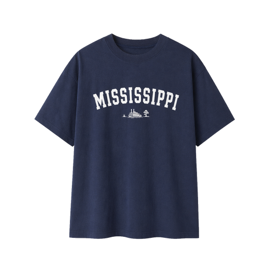 Collection 9 Mississippi Essential Cotton T-Shirt - Navy Blue front