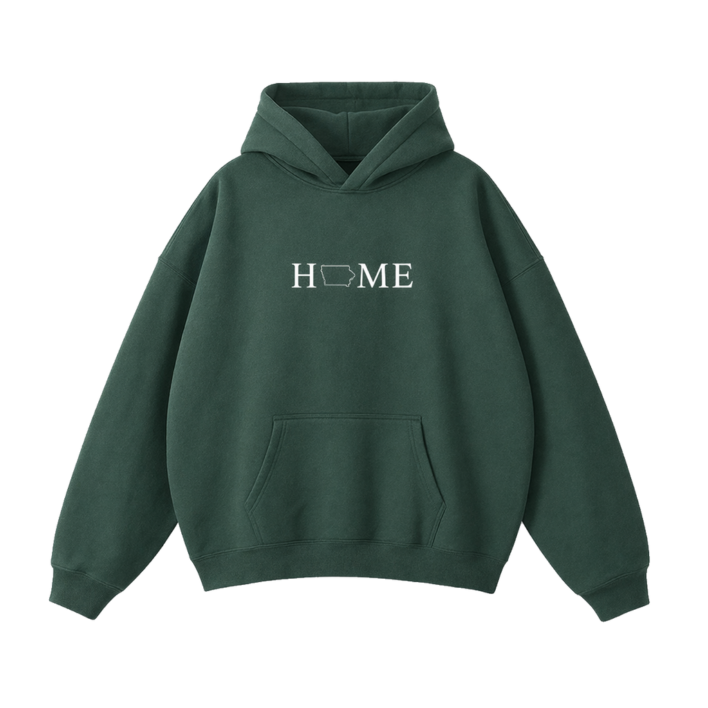 Collection 5 Iowa Oversize Fleeced Hoodie - Eden Green front