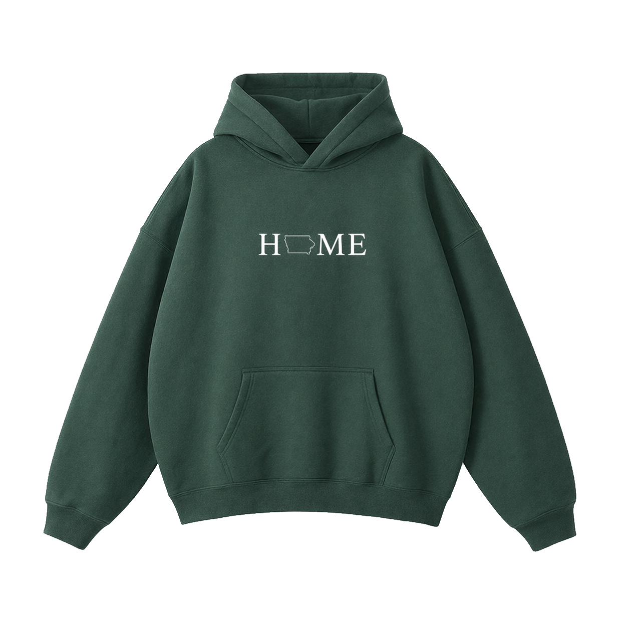 Collection 5 Iowa Oversize Fleeced Hoodie - Eden Green front