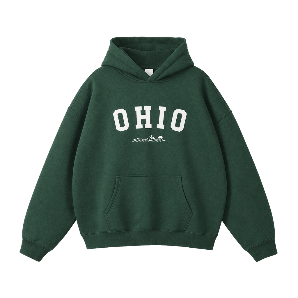 Collection 9 Ohio Oversize Fleeced Hoodie - Eden Green front