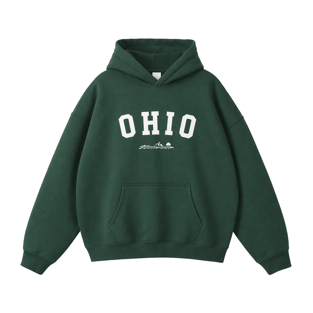 Collection 9 Ohio Oversize Fleeced Hoodie - Eden Green front