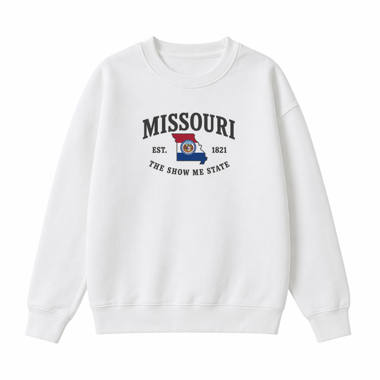 Collection 8 Missouri Essential Heavyweight Crewneck Sweatshirt - White front