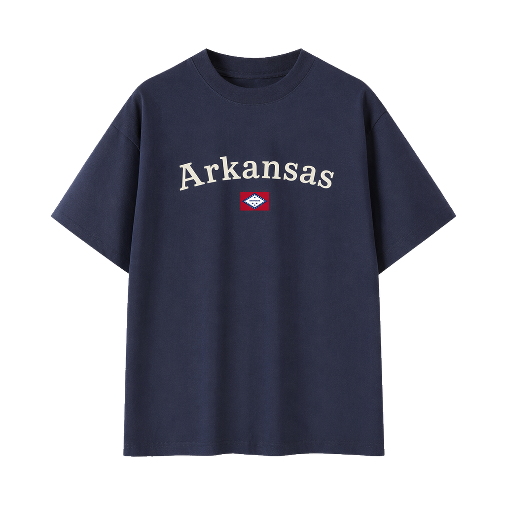 Collection 6 Arkansas Essential Cotton T-Shirt - Navy Blue front