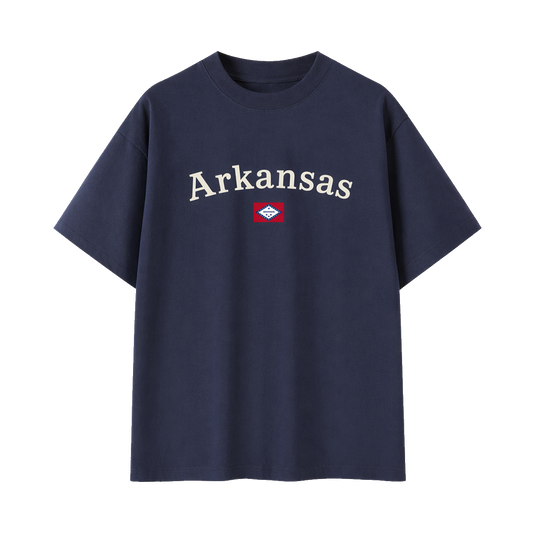 Collection 6 Arkansas Essential Cotton T-Shirt - Navy Blue front