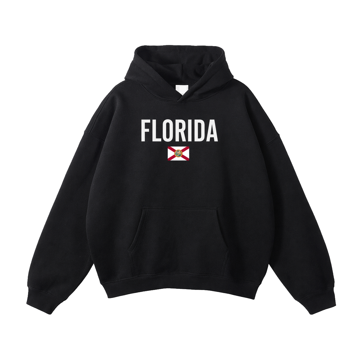 Collection 7 Florida Oversize Fleeced Hoodie - Black front