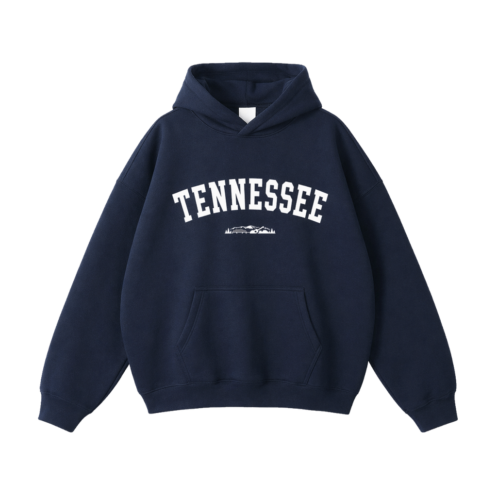 Collection 9 Tennessee Oversize Fleeced Hoodie - Navy Blue front