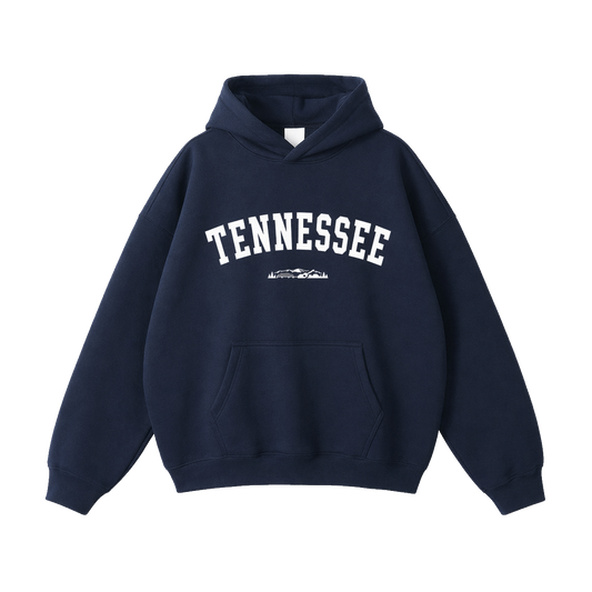 Collection 9 Tennessee Oversize Fleeced Hoodie - Navy Blue front