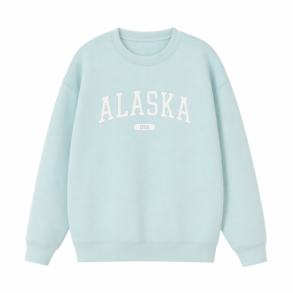 Collection 4 Alaska Essential Heavyweight Crewneck Sweatshirt - Water Blue front