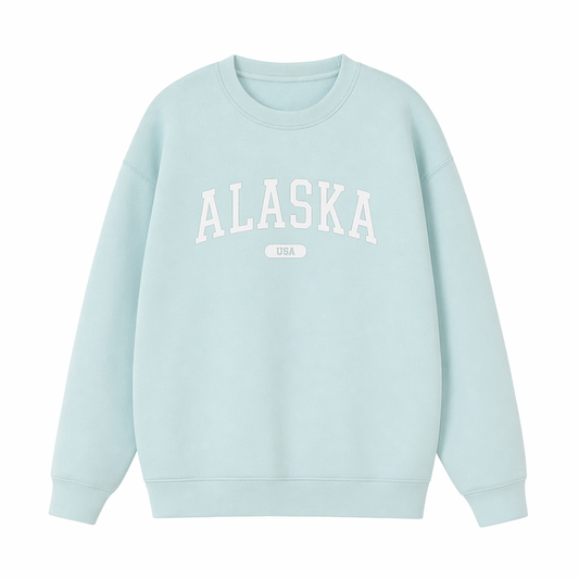 Collection 4 Alaska Essential Heavyweight Crewneck Sweatshirt - Water Blue front